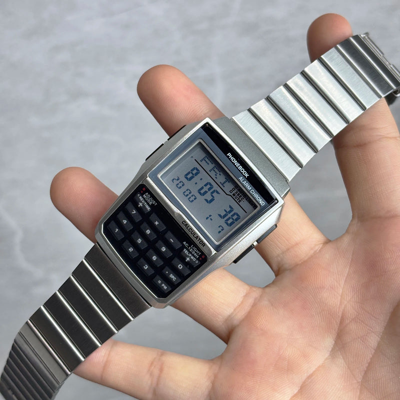 Relógio Masculino Estilo Calculadora Luxo em Liga de Aço com LED Multifuncional