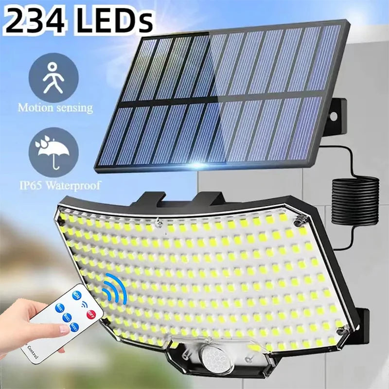 Lâmpada Solar Externa LED Super Brilhante com Sensor de Movimento, 3 Modos, IP65 à Prova d'Água