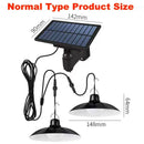 Kit Luminária Pendente Solar LED à Prova d'Água com Controle Remoto – Cabeça Dupla para Galpão, Celeiro e Sala