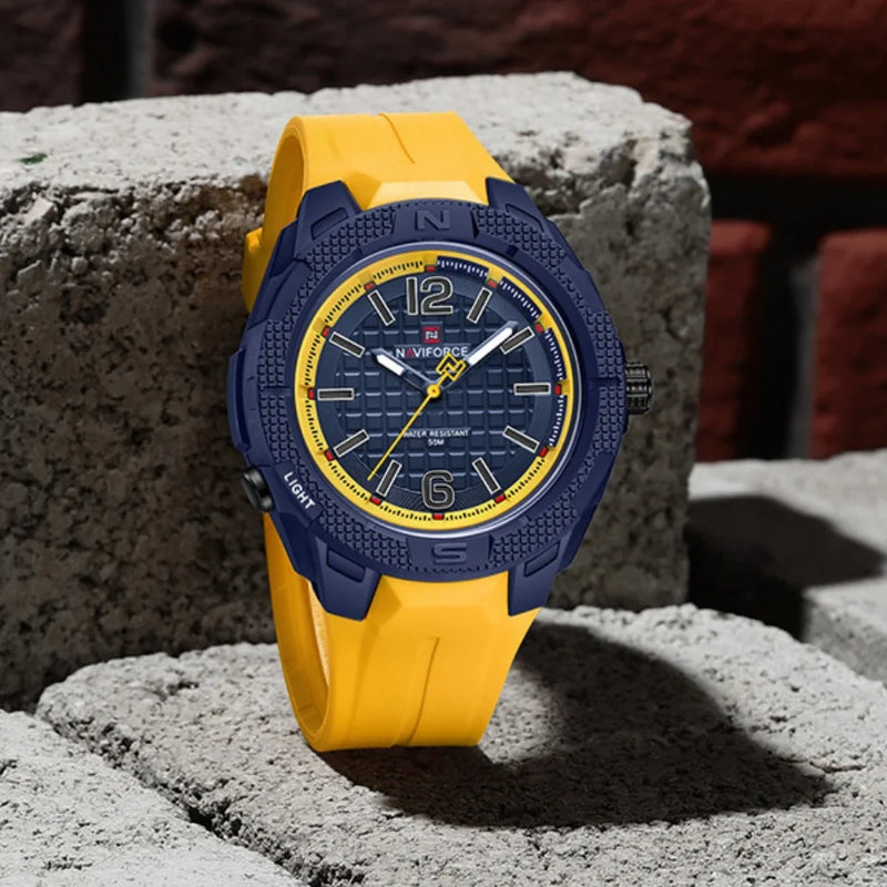 Relógio Masculino NAVIFORCE Esportivo 5ATM à Prova D’Água Cronógrafo Pulseira TPU