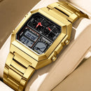 Relógio FOXBOX Masculino Digital Luxo em Aço Inoxidável