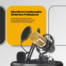 Kit Microfone Condensador Profissional com Braço Articulado – Completo para Gravações e Transmissões