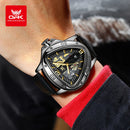 Relógio OPK Masculino Quartz em AÇO Inoxidável com Vidro de SAFIRA Calendário Automático