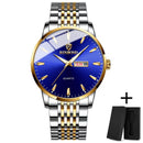 Relógio Masculino Quartz BINBOND Todo em Aço Inoxídavel, A Prova D'Agua,Vidro de SAFIRA, Calendário Automático e Visor Noturno.