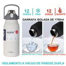 Garrafa Térmica 2L de Aço Inoxidável com Canudo – Grande Capacidade, Vácuo Fria e Quente
