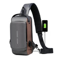 Mochila De Peito Masculina À Prova D'água Com Trava De Código Usb Alta Qualidade