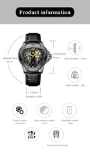 Relógio OPK Masculino Quartz em AÇO Inoxidável com Vidro de SAFIRA Calendário Automático