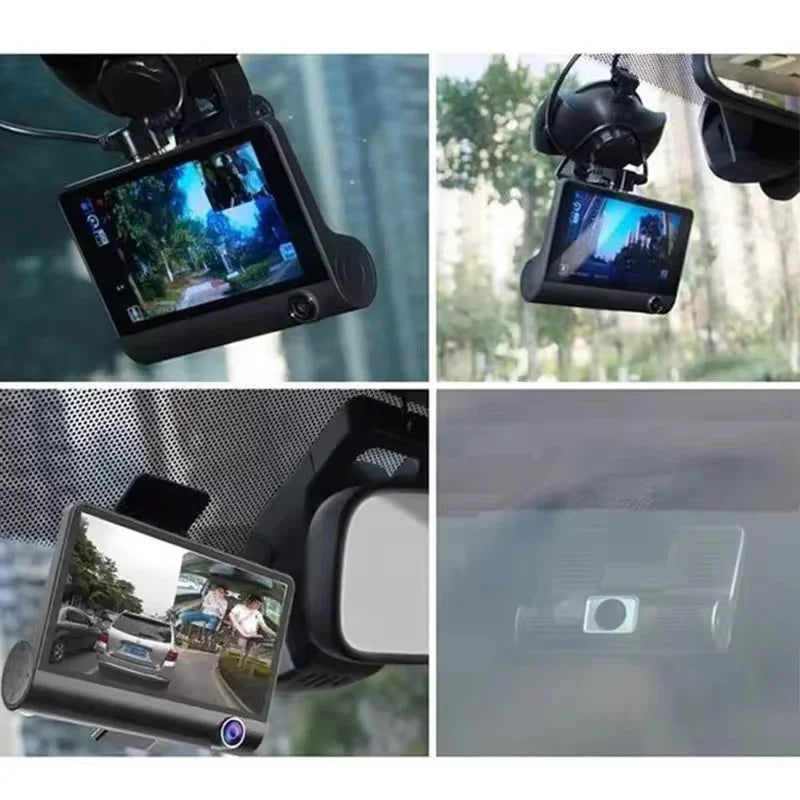 DVR Automotivo 3 Câmeras Alta Definição Visão Noturna Detecção de Movimento Bateria Interna