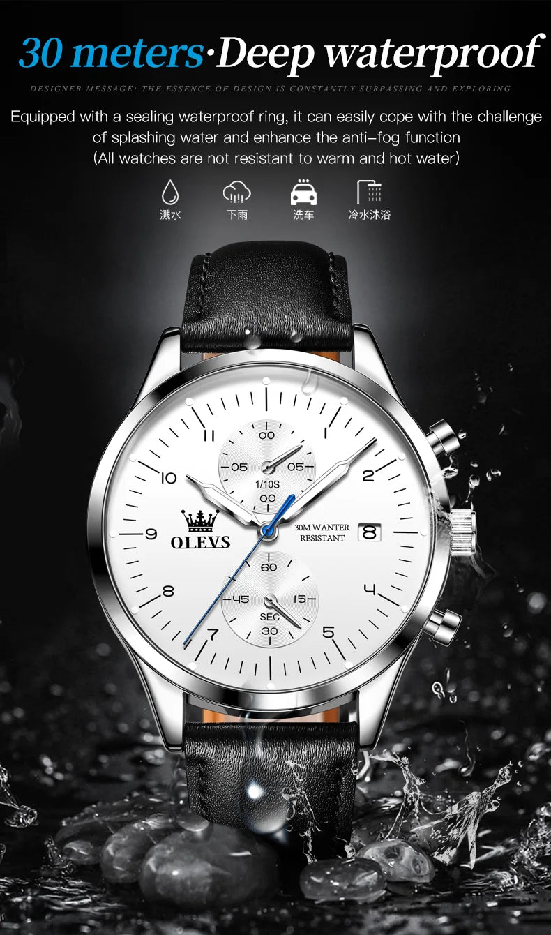 Relógio Masculino OLEVS Original Luxo com Cronógrafo
