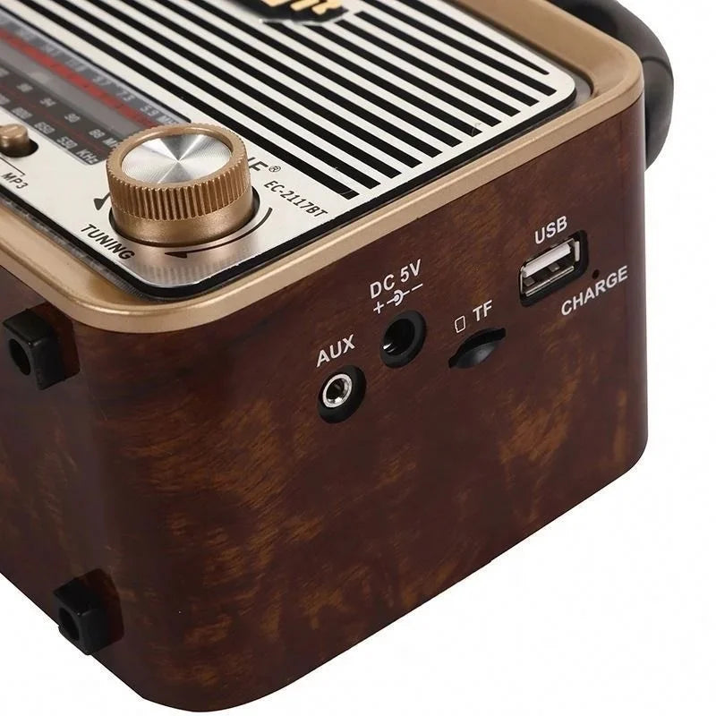 Caixa Som Retrô Rádio Fm Portátil Bluetooth Recarregável