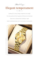 Relógio OLEVS 9931 Quartz Feminino 27mm LUXO em Aço Inoxidável com Vidro de Safira