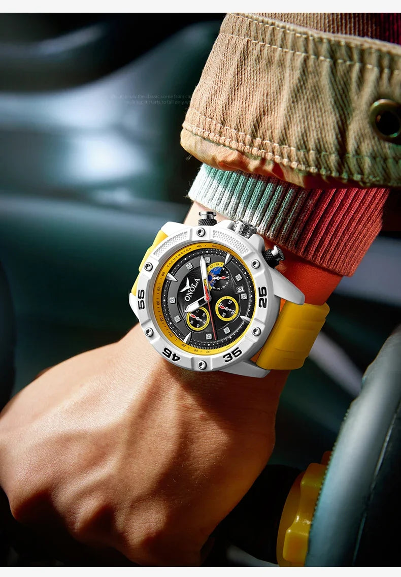 Relógio Masculino ONOLA Militar Casual Multifuncional Quartzo Fluorescente à Prova d’Água