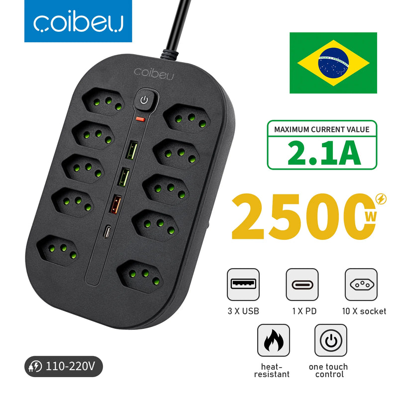 Extensão Elétrica com Filtro de Linha – Régua de Tomadas com USB