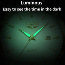 Relógio LIGE LIGE89143 Masculino Quartz Calendário Automático com Vidro de SAFIRA