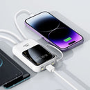 Carregador Portátil 10000mah De Carregamento Rápido 20W Power Bank Com Saída Universal 3 Cabos