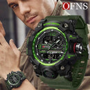 Relógio Masculino OFNS Luxury G-Style Esportivo Militar Quartzo Multifuncional à Prova d’Água 50M com Display LED