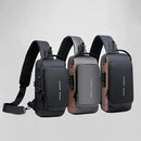 Mochila De Peito Masculina À Prova D'água Com Trava De Código Usb Alta Qualidade