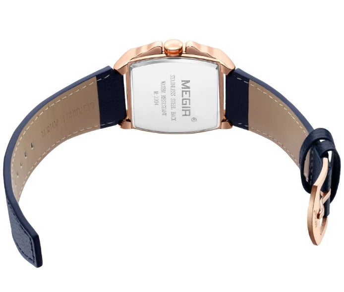 Relógio MEGIA Masculino Fashion Quadrado – Esportivo, Quartzo, Pulseira de Couro, Luminoso e à Prova d'Água
