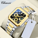 Relógio Masculino CHENXI Quadrado Clássico Multifuncional Cronógrafo Quartzo Luminoso à Prova d’Água