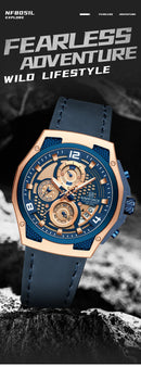 Relógio Naviforce Masculino – Luxo, Couro, Cronógrafo e à Prova D’Água