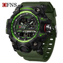 Relógio Masculino OFNS Luxury G-Style Esportivo Militar Quartzo Multifuncional à Prova d’Água 50M com Display LED