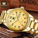 NOVO Relógio OLEVS Quartz Masculino Todo em Aço Inoxidável Calendário Automático Visor Noturno a Prova D'Agua