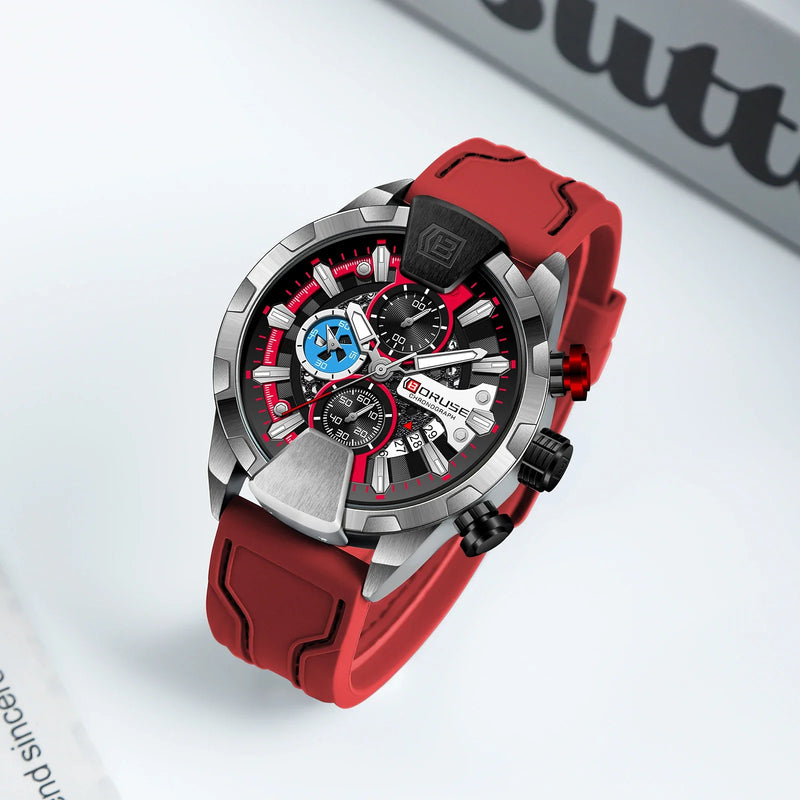 Relógio BORUSE Masculino Quartz em AÇO Inoxidável com Vidro de SAFIRA Calendário Automático