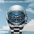 Relógio Masculino LIGE Quartz – Luxo, Esportivo e Casual, Aço Inoxidável, Calendário, Luminoso e À Prova d'Água