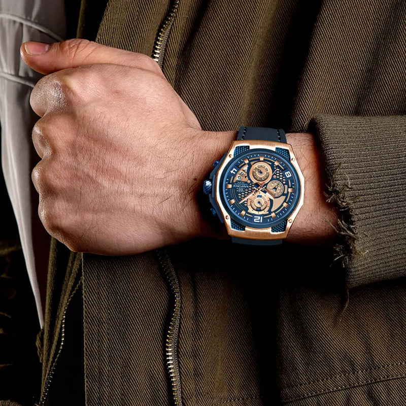 Relógio Naviforce Masculino – Luxo, Couro, Cronógrafo e à Prova D’Água