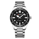 Relógio Masculino Quartz CURREN 43mm Aço Inoxidável Calendário Automático Vidro SAFIRA