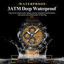 Relógio Masculino POEDAGAR Luxo Original Quartzo Cronógrafo Impermeável com Pulseira de Couro