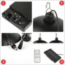 Kit Luminária Pendente Solar LED à Prova d'Água com Controle Remoto – Cabeça Dupla para Galpão, Celeiro e Sala