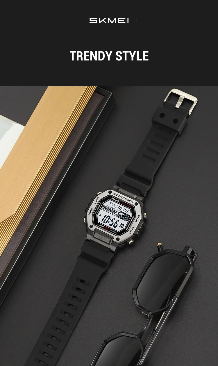 Relógio Digital SKMEI Esportivo Militar à Prova d'Água com Alarme e Cronômetro