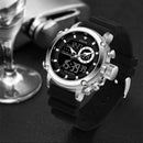 Relógio WWOOR 8882 Quartz DIGITAL em Aço inoxidável com Vidro de SAFIRA Masculino