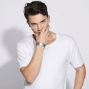 Pulseira Masculina Corrente Cubana 21CM em Aço Inoxidável com Fecho Oculto