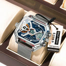 Relógio POEDAGAR E106 Quartz Digital Masculino 45mm Aço Inoxidável Vidro de SAFIRA