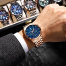 Relógio POEDAGAR Masculino Esportivo Luxo Aço Inox Cronógrafo Luminoso