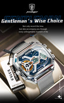 Relógio POEDAGAR E106 Quartz Digital Masculino 45mm Aço Inoxidável Vidro de SAFIRA