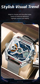 Relógio POEDAGAR E106 Quartz Digital Masculino 45mm Aço Inoxidável Vidro de SAFIRA