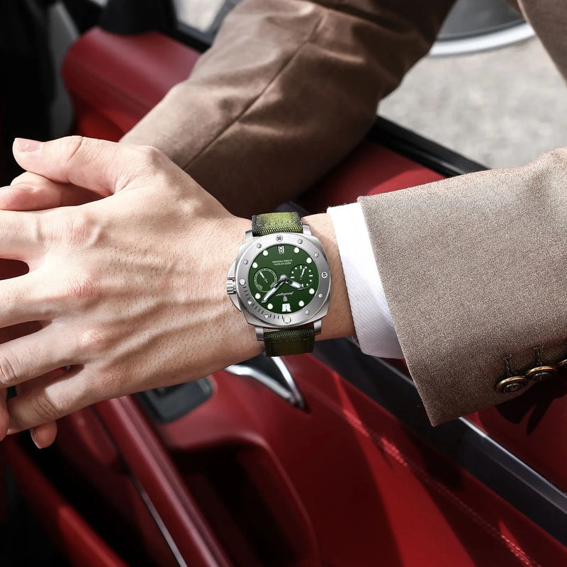 Relógio Masculino POEDAGAR Militar à Prova D’Água com Data e Pulseira Nylon/Couro