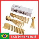 Jogo de Talheres 24 Peças em Aço Inoxidável – Kit Completo para Cozinha