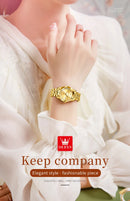 Relógio OLEVS 9931 Quartz Feminino 27mm LUXO em Aço Inoxidável com Vidro de Safira