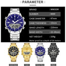 Relógio WWOOR 8890 Quartz Digital em Aço inoxidável com Vidro de SAFIRA Masculino