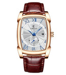 Relógio Masculino Quartzo Quadrado com Calendário Automático 39mm Aço inoxidável Vidro de Safira