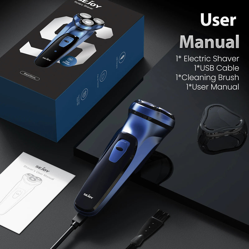 Barbeador Elétrico Masculino Sejoy Recarregável – Rotativo, Portátil