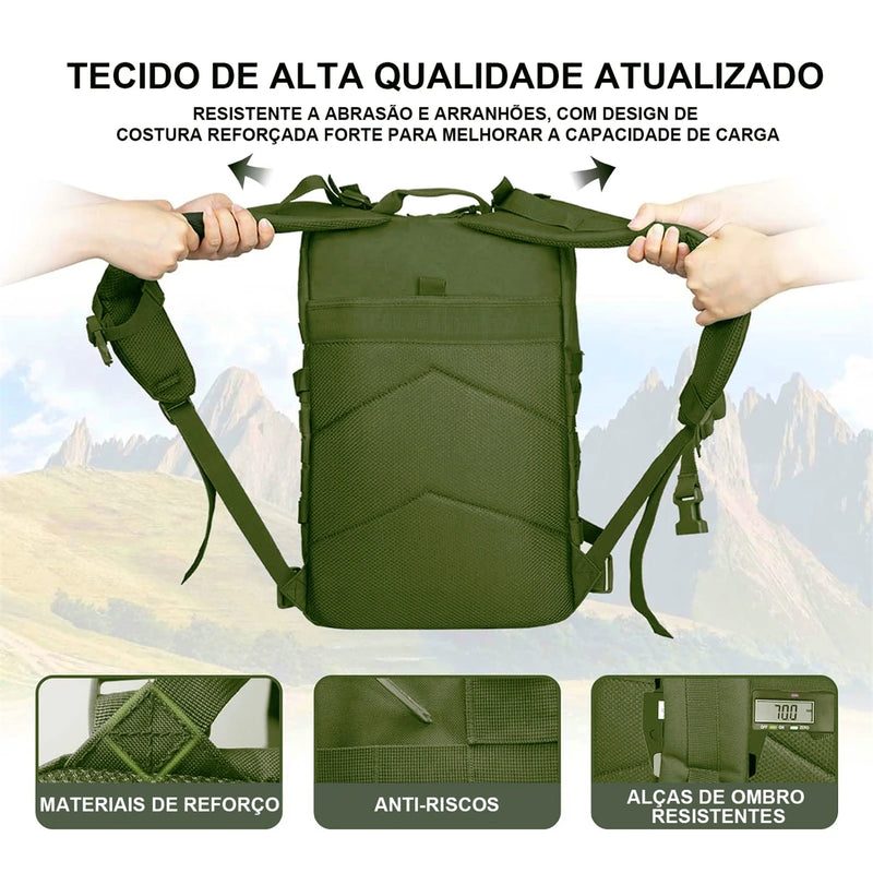Mochila Tática Multicamadas,Grande Capacidade para Esportes Ao Ar Livre,Impermeável, Acampamento, Caminhada, Trekking,50L