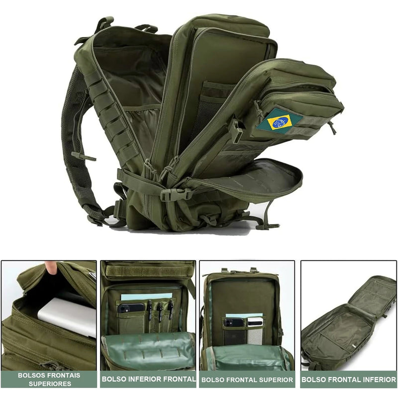 Mochila Tática Multicamadas,Grande Capacidade para Esportes Ao Ar Livre,Impermeável, Acampamento, Caminhada, Trekking,50L