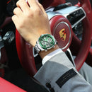 Relógio Masculino POEDAGAR Luxo à Prova d’Água Display Duplo LED Digital e Quartzo Pulseira de Aço