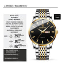 Relógio Masculino Quartz BINBOND Todo em Aço Inoxídavel, A Prova D'Agua,Vidro de SAFIRA, Calendário Automático e Visor Noturno.