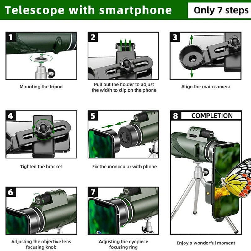 TELESCÓPIO PORTÁTIL ZOOM HD 5000M - DOBRÁVEL, PODEROSO, LONGA DISTÂNCIA E MULTIFUNCIONAL